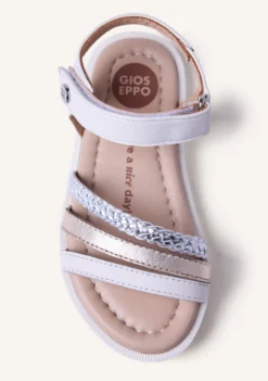 SANDALIAS PIEL TRENZADA BRILLO BUKOBA