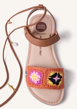 SANDALIAS PIEL Y CROCHET LAISMIS