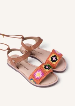 SANDALIAS PIEL Y CROCHET LAISMIS