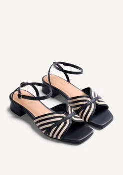SANDALIAS TACÓN PIEL RAYAS BIGELOW