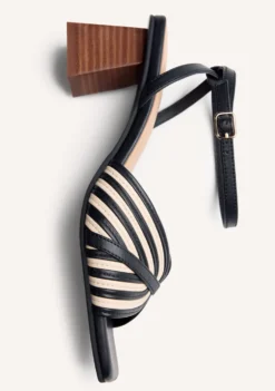 SANDALIAS TACÓN PIEL RAYAS THORNTON