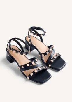 SANDALIAS TACÓN PIEL TACHAS KASULU
