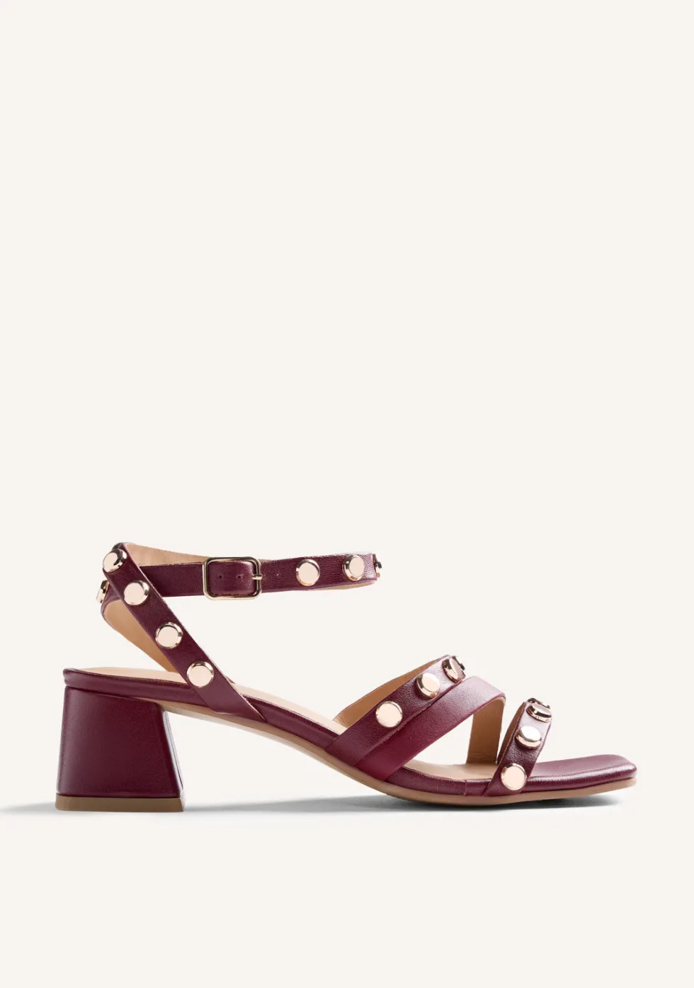 SANDALIAS TACÓN PIEL TACHAS KASULU