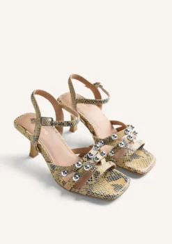 SANDALIAS TACÓN PIEL TACHAS KAPSABET