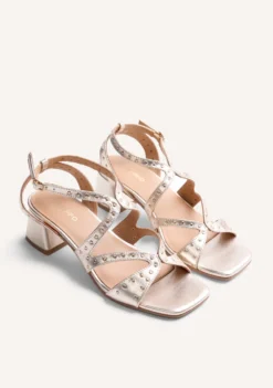 SANDALIAS TACÓN PIEL TACHAS WATATE