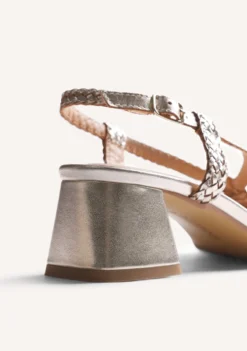 SANDALIAS TACÓN PIEL TRENZADA BRILLO BLISSFIELD