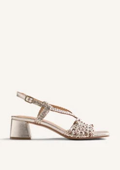 SANDALIAS TACÓN PIEL TRENZADA BRILLO BLISSFIELD