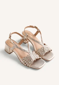 SANDALIAS TACÓN PIEL TRENZADA BRILLO BLISSFIELD