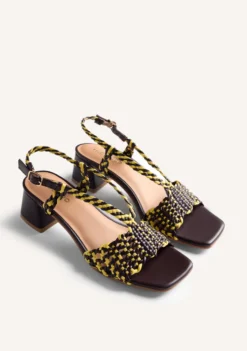 SANDALIAS TACÓN PIEL TRENZADA BORONGAN