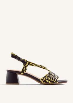 SANDALIAS TACÓN PIEL TRENZADA BORONGAN