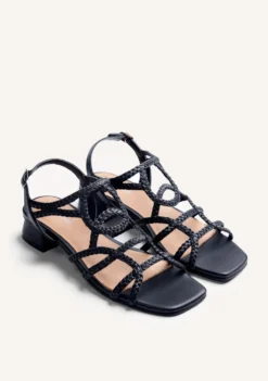 SANDALIAS TACÓN PIEL TRENZADA BILICE