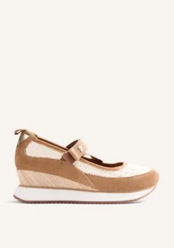 ZAPATILLAS ABIERTAS PIEL Y CROCHET CUÑA LIPA