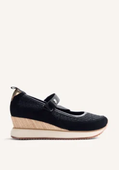 ZAPATILLAS ABIERTAS PIEL Y CROCHET CUÑA LIPA