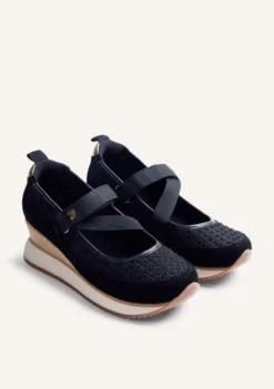ZAPATILLAS ABIERTAS PIEL Y CROCHET CUÑA LIPA