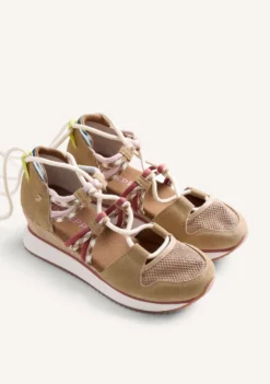 ZAPATILLAS ABIERTAS PIEL Y REJILLA CUÑA RONGAI