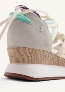 ZAPATILLAS ABIERTAS PIEL Y REJILLA CUÑA RONGAI
