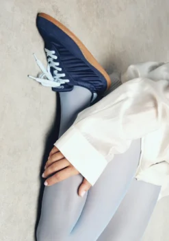 ZAPATILLAS BAREFOOT AZUL MARINO PIEL