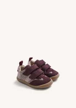 ZAPATILLAS BAREFOOT PIEL BURDEOS ESTAMPADO ANIMAL