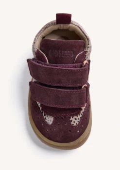 ZAPATILLAS BAREFOOT PIEL BURDEOS ESTAMPADO ANIMAL