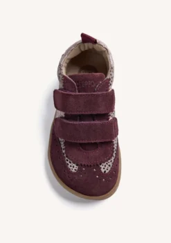 ZAPATILLAS BAREFOOT PIEL BURDEOS ESTAMPADO ANIMAL