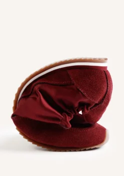 ZAPATILLAS BURDEOS PIEL Y SATÉN