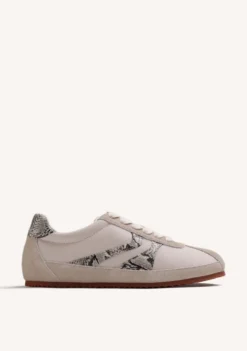 ZAPATILLAS CREMA PIEL Y NYLON