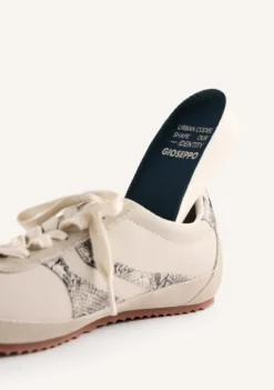 ZAPATILLAS CREMA PIEL Y NYLON
