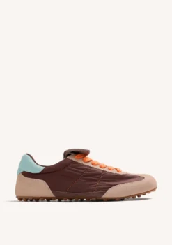 ZAPATILLAS MARRÓN PIEL Y NYLON