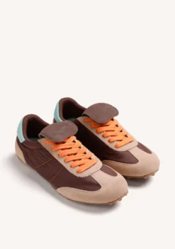 ZAPATILLAS MARRÓN PIEL Y NYLON