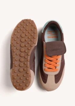 ZAPATILLAS MARRÓN PIEL Y NYLON