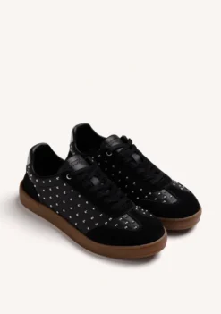 ZAPATILLAS NEGRO PIEL TACHAS