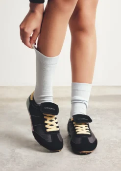 ZAPATILLAS NEGRO PIEL Y NYLON