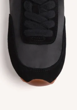 ZAPATILLAS NEGRO PIEL Y SATÉN