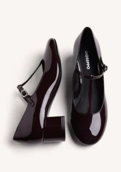 ZAPATOS BURDEOS MARY-JANE EFECTO CHAROL