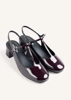 ZAPATOS BURDEOS MARY-JANE EFECTO CHAROL