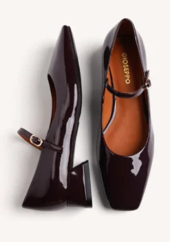 ZAPATOS BURDEOS MARY-JANE EFECTO CHAROL
