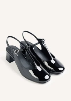 ZAPATOS MARY-JANE NEGRO EFECTO CHAROL