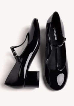 ZAPATOS NEGRO MARY-JANE EFECTO CHAROL