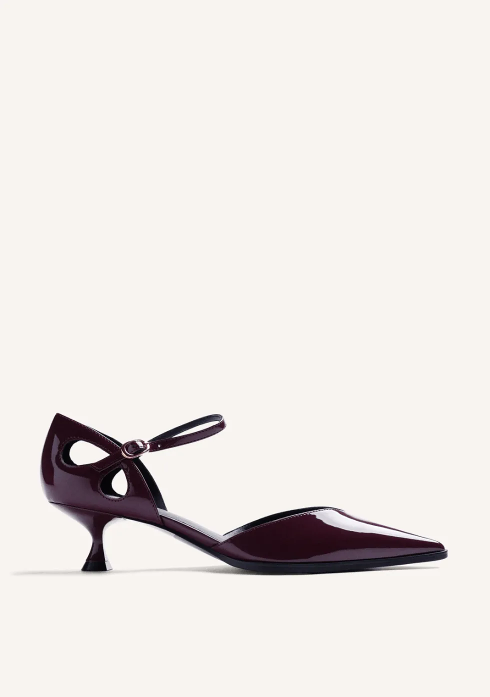 ZAPATOS TACÓN BURDEOS EFECTO CHAROL