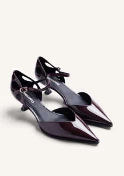 ZAPATOS TACÓN BURDEOS EFECTO CHAROL