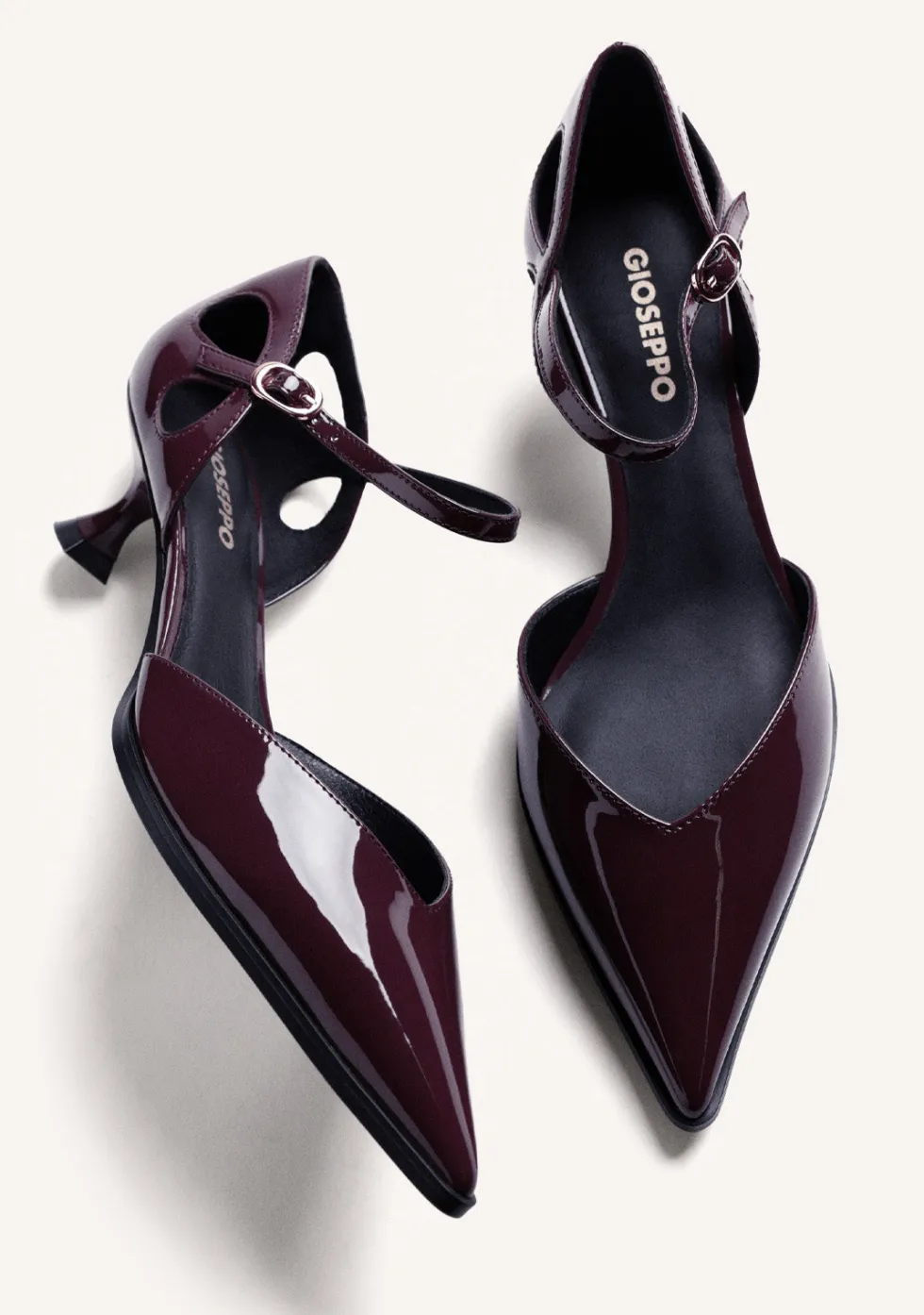 ZAPATOS TACÓN BURDEOS EFECTO CHAROL