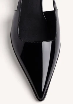 ZAPATOS TACÓN DESTALONADOS NEGRO EFECTO CHAROL
