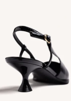 ZAPATOS TACÓN DESTALONADOS NEGRO EFECTO CHAROL