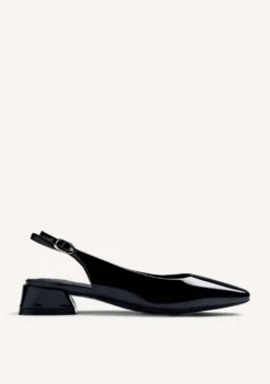 ZAPATOS TACÓN DESTALONADOS NEGRO EFECTO CHAROL