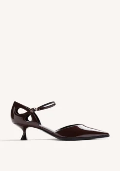 ZAPATOS TACÓN MARRÓN EFECTO CHAROL
