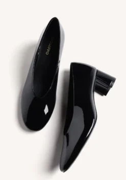 ZAPATOS TACÓN NEGRO EFECTO CHAROL