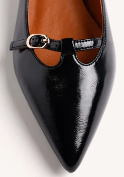 ZAPATOS TACÓN NEGRO EFECTO CHAROL