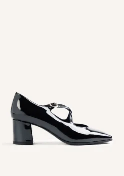 ZAPATOS TACÓN NEGRO EFECTO CHAROL