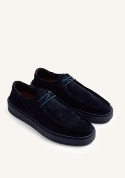ZAPATOS WALLABEE AZUL PIEL
